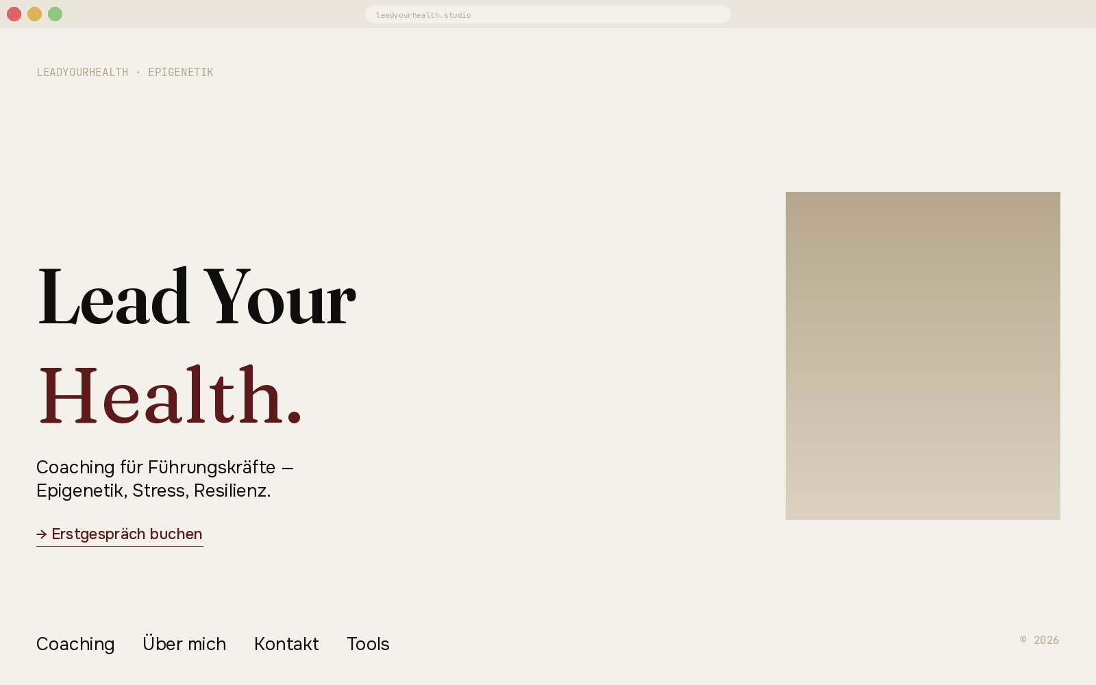 LeadYourHealth Hero — Editorial Web-System