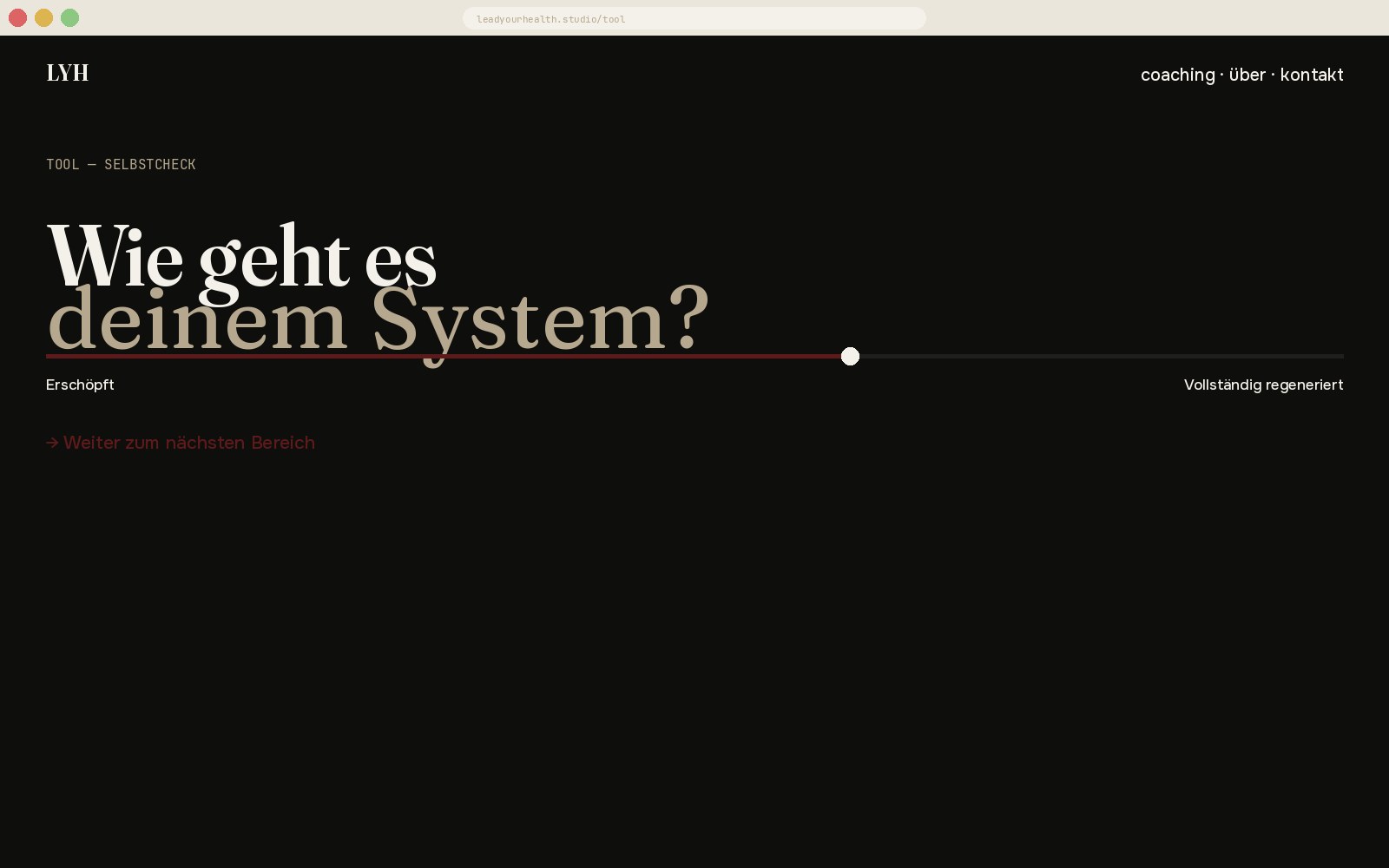Selbstcheck-Tool · Custom-Built, Brand-integriert